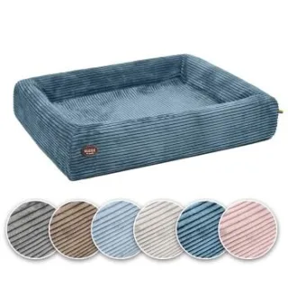 SABRO Hundebett KUDDE Cord azurblau 1 m, 1,2 m