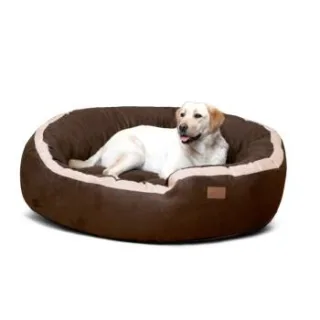 Tierlando LANA Hundebett Hundesofa M L XL Velours MEGA DICK SUPERWEICH braun 1 m, 30 cm, 90 cm
