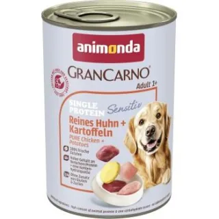 animonda GranCarno Sensitiv Nassfutter Hund Adult, Huhn und Kartoffel 24x400 g