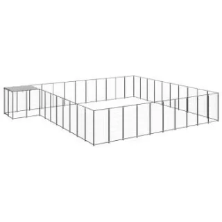 VidaXL Hundezwinger schwarz 6,6 m, 5,5 m, 1,1 m
