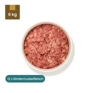 haustierkost.de Rindermuskelfleisch Extra 12 x 500 g - BARF Futter für Hunde & Katzen