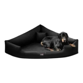 Tierlando TRIVIA - Orthopädisches Eckhundebett schwarz 80 cm, 25 cm, 80 cm