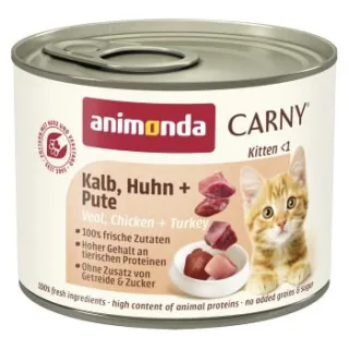 animonda Carny Nassfutter Katze Kitten Kalb, Huhn und Pute 24x200 g