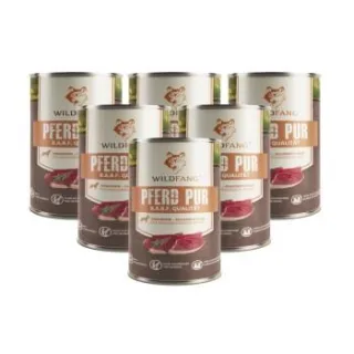 Wildfang Nassfutter Pferd pur - BARF Qualität 6x400 g