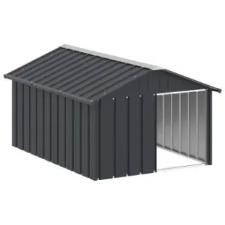 VidaXL Hundehütte Verzinkter Stahl Hundezwinger Hundekäfig anthrazit 1,165 m, 1,53 m, 81,5 cm