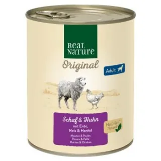 REAL NATURE Nassfutter Hund Adult Schaf und Huhn 6x800 g