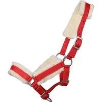 QHP Fohlenhalfter mit Pelz rot - FULL