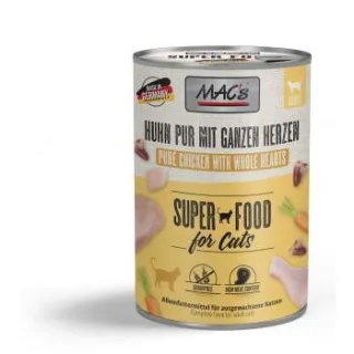 MAC's Nassfutter Katze Adult Huhn pur mit ganzen Geflügelherzen 24x400 g