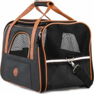 HUND IST KÖNIG ® Hundetasche Katzentasche | robust & formstabil | faltbar & platzsparend anthrazit M