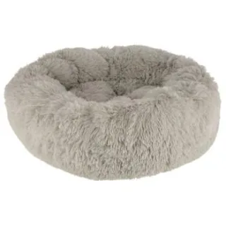 Kerbl Pet Kuschelbett Fluffy, Hellgrau, Rund, Ø60cmx18cm
