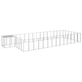 VidaXL Hundezwinger silber 8,8 m, 3,3 m, 1,1 m