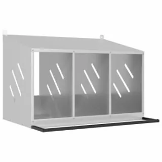 VidaXL Hühner-Nistkasten silber 64 cm, 80 cm, 59,5 cm