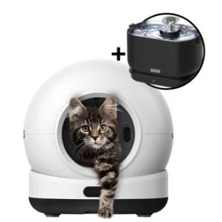 Zedar Selbstreinigende Katzentoilette und 2.5L Trinkbrunnen für Katze Kabellos - K1200 PRO & WF600