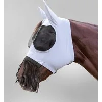 Waldhausen Fliegenmaske Puck mit Nasenfransen, silbergrau - Warmblut