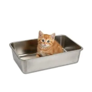 Lucky-Kitty Katzentoilette Kitten Edelstahl Edelstahl Natur mattiert