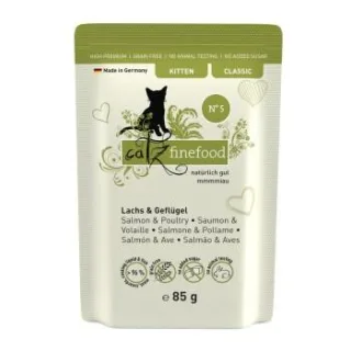 Catz finefood Nassfutter Katze Classic Kitten No. 05 Lachs und Geflügel 64x85 g