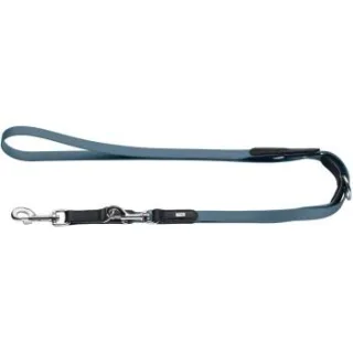 Dog Sport HUNTER verstellbare Hundeführleine wolmar biothane x leder blau 1,6 cm