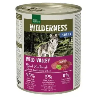 REAL NATURE WILDERNESS Nassfutter Hund, Adult, Wild Valley, Rind und Pferd 24x800 g