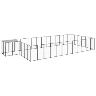 VidaXL Hundezwinger schwarz 8,8 m, 3,3 m, 1,1 m