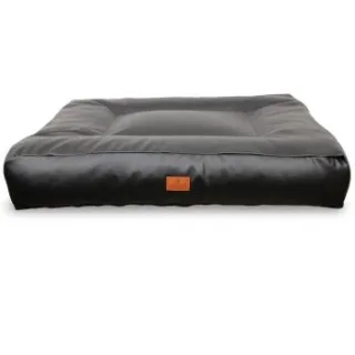 Petliving orthopädisches Hundebett Anna XXL aus Kunstleder 120 x 100 cm schwarz