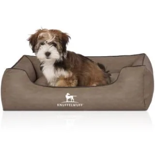 Knuffelwuff Hundebett Scottsdale aus Kunstleder stone clay S