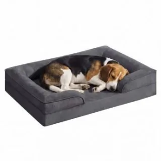 FEANDREA Orthopädisches Hundebett M-XXXL, abnehmbarer Bezug, erhöhte Ränder, rutschfest L