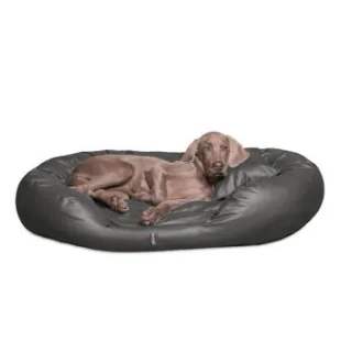Tierlando Hundebett PHILIP Anti Haar Kunstleder 110 140 170cm XL XXL XXXL schwarz/ graphit 1,1 m, 25 cm, 80 cm