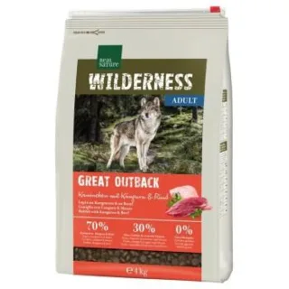REAL NATURE WILDERNESS Trockenfutter Hund, Adult, Great Outback Kaninchen mit Känguru und Rind 4 kg