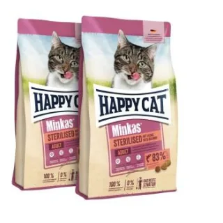 HAPPY CAT Minkas Trockenfutter Katze, Adult, Sterilised, Lachs 2x10 kg