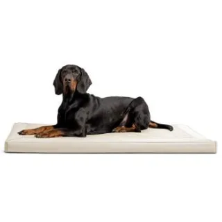 Tierlando CARLOS Velours-Kunstleder Hundematratze creme 1 m, 6 cm, 80 cm