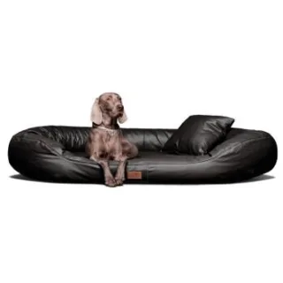 Tierlando Orthopädisches Hundebett LENNART VISCO PLUS Kunstleder schwarz 1 m, 25 cm, 85 cm