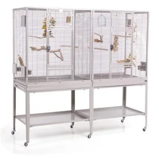 Montana Cages Vogelkäfig New Madeira Double hellgrau