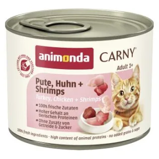animonda Carny Nassfutter Katze Adult Pute, Huhn und Shrimps 24x200 g