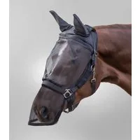 Waldhausen Fliegenmaske Premium für Halfter mit Ohren- & Nasenschutz, schwarz - Warmblut