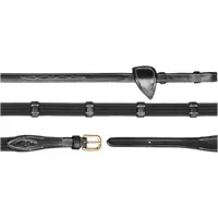 Dy'on 5/8 (16mm) Gurtzügel mit 9 Lederstegen, Warmblut D-Collection - Schwarz