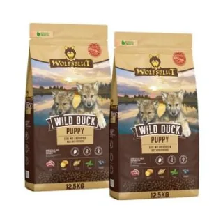 WOLFSBLUT Trockenfutter Hund Junior Wild Duck 2x12,5 kg