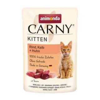 animonda Carny Nassfutter Katze Kitten Rind, Kalb und Huhn 48x85 g