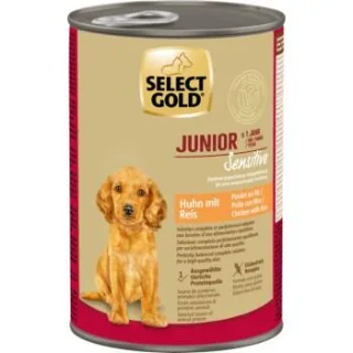 SELECT GOLD Nassfutter Hund Sensitive Junior Huhn und Reis 24x400 g