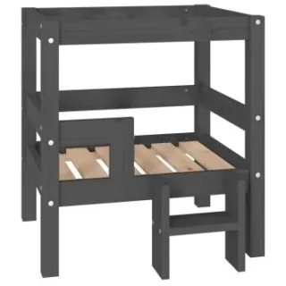 VidaXL erhöhtes Hundebett aus Kiefernholz grau 53,5 cm, 60 cm, 53,5 cm