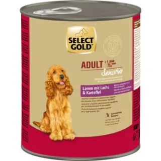 SELECT GOLD Sensitive Nassfutter Adult Lamm mit Lachs und Kartoffel 6x800 g