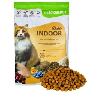 Lyra Pet Lecker.Pet Balu's Indoor Geflügel Katzenfutter Trockenfutter Vollnahrung 2,5 kg