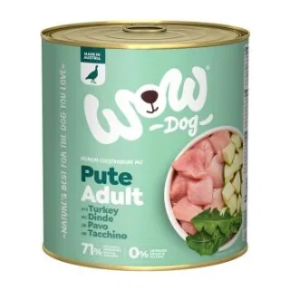 WOW Nassfutter Hund, Adult Pute mit Zucchini 6x800 g
