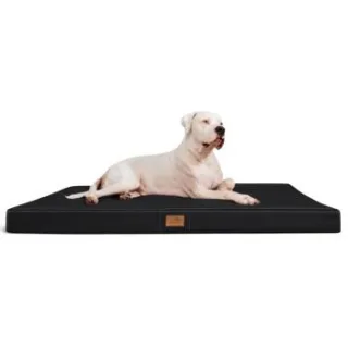 Tierlando OSCAR VISCO - Orthopädische Hundematte Matratze aus Kunstleder schwarz 1,5 m, 11 cm, 1 m
