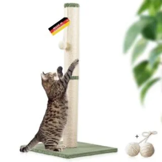 Rohrschneider ® Kratzbaum L, mit Katzenspielzeug, Bodenplatte mit Cordbezug
