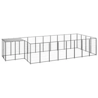 VidaXL Hundezwinger schwarz 5,5 m, 2,2 m, 1,1 m