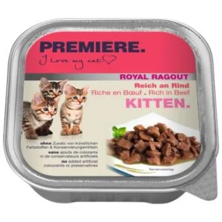 PREMIERE Royal Ragout Nassfutter Kitten Reich an Rind 64x100 g