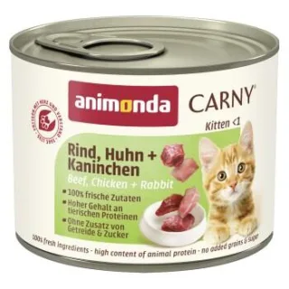 animonda Carny Nassfutter Katze Kitten Rind, Huhn und Kaninchen 24x200 g