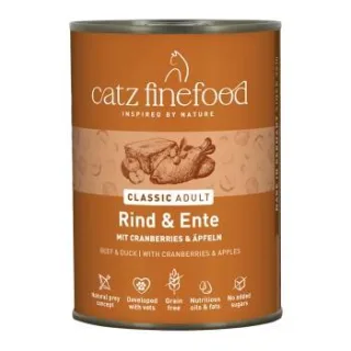 Catz finefood Nassfutter Katze Classic Adult Rind und Ente 24x400 g