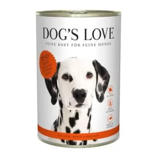 DOG'S LOVE Adult Classic Rind mit Apfel und Spinat 6x400 g