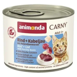 animonda Carny Nassfutter Katze Adult Rind und Kabeljau mit Petersilienwurzel 24x200 g